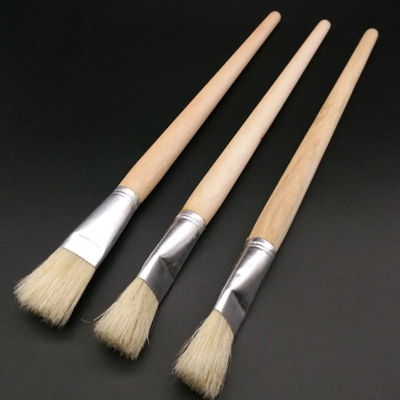 2PCS Pig Bristle Oil Painting Brushes Set – Large Flat Glue & Painting Brushes for Artists, Drawing & Art Supplies
