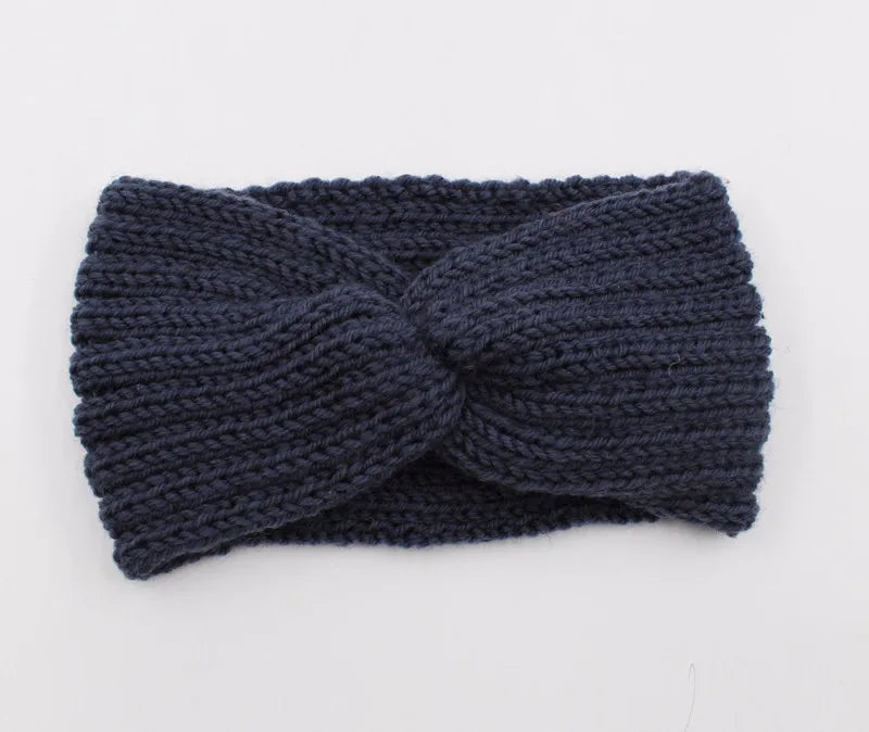 Women's Solid Color Knitted Headband – Elastic Twisted Turban Headwrap, Winter Hair Band for Girls, Fashion Hair Accessories