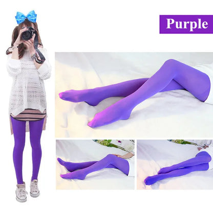 Women Black Opaque Tights - 120D Seamless Warm Nylon Footed Pantyhose Stockings For Winter And Autumn