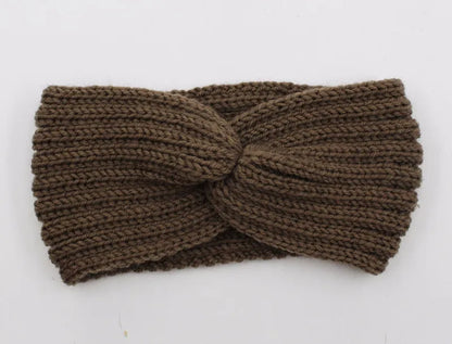 Women's Solid Color Knitted Headband – Elastic Twisted Turban Headwrap, Winter Hair Band for Girls, Fashion Hair Accessories