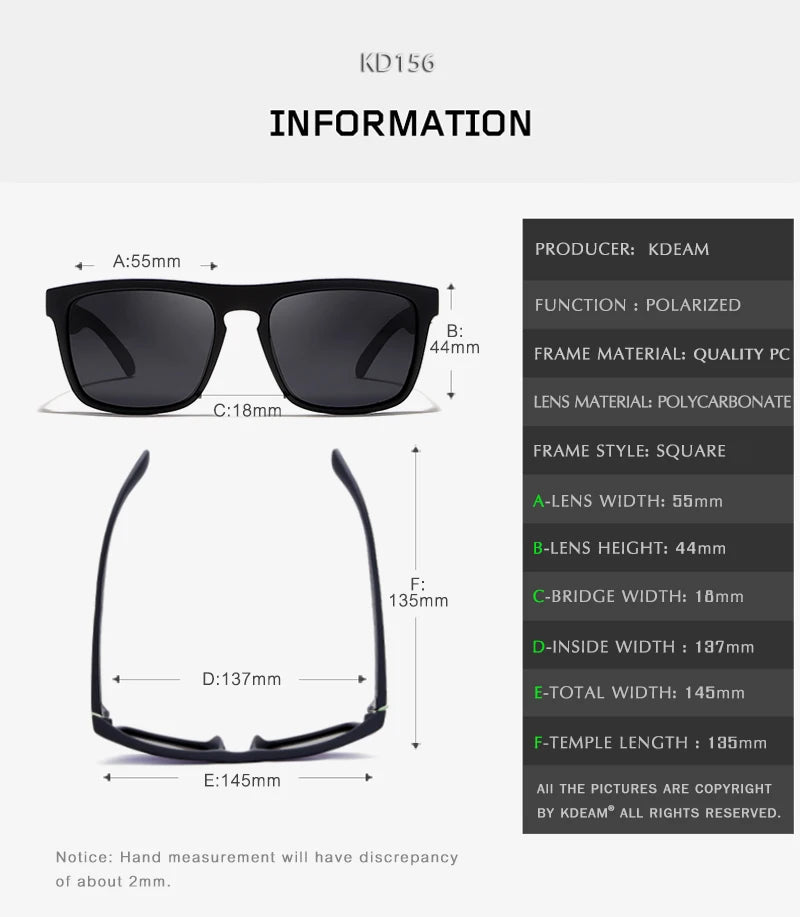 KDEAM Men’s Polarized Photochromic Night Sight Driving Sunglasses UV400 – New KD156 Colors CE Certified