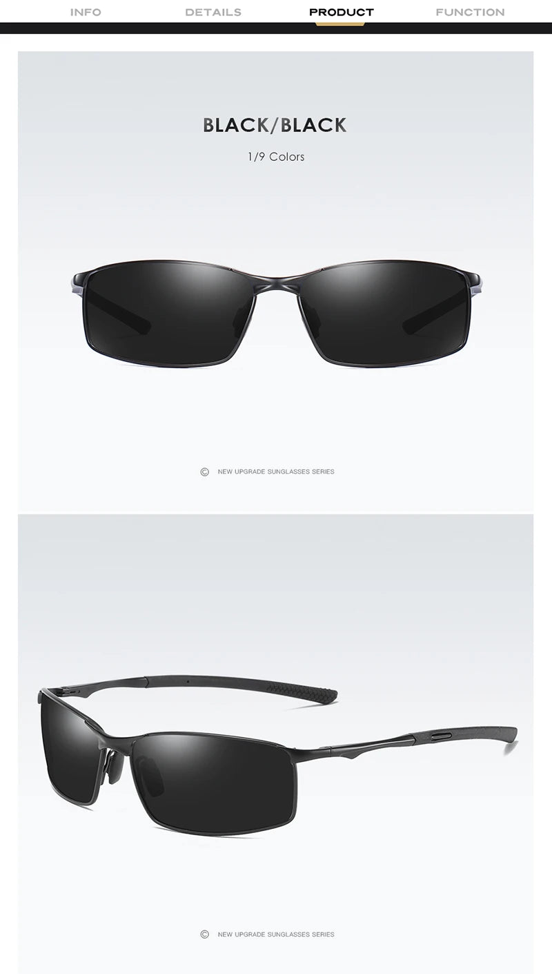 Aoron Polarized Sunglasses – UV400 Anti-Glare Metal Frame Driving Glasses for Men & Women