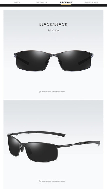 Aoron Polarized Sunglasses – UV400 Anti-Glare Metal Frame Driving Glasses for Men & Women