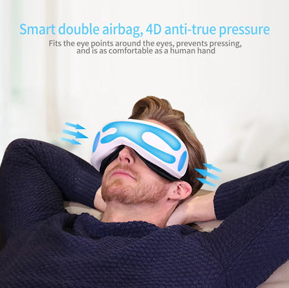 Eye Massage Instrument - Vibration, Airbag Pressure & Hot Compress Eye Massager with Bluetooth Music, Foldable for Fatigue Relief