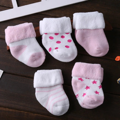 Kiddiezoom 5 Pairs Non-Skid Baby Socks – Unisex Cotton Shoes for 0-12 Months Baby Boys & Girls