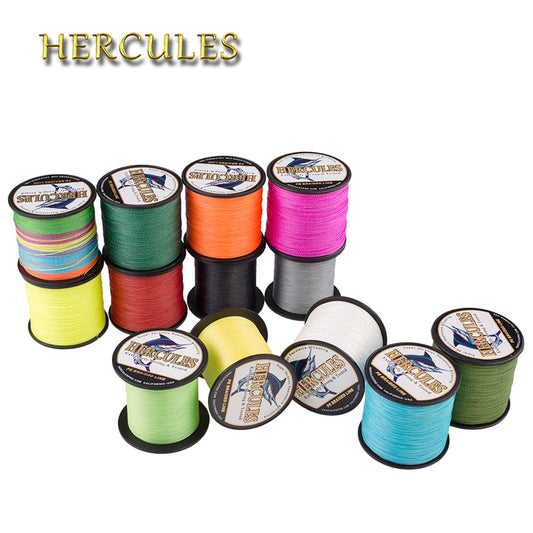 Hercules 300M PE Braided Fishing Line — 4-Strand Carp Fishing Cord, 6-100LB, 13 Colors, Fishing Accessories Pesca