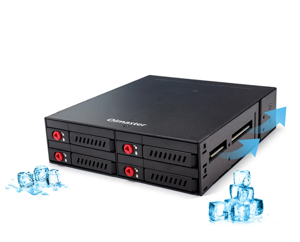 6-Bay & 4-Bay 2.5-inch SATA SSD/HDD Hot Swap Mobile Rack – Data Storage Enclosure for 5.25" Drive Bay
