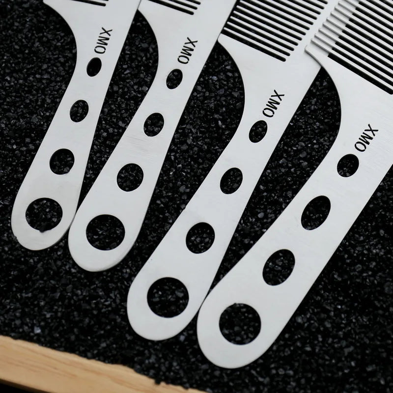 Brainbow Titanium Steel Hair Comb – Professional Anti-Static Salon Hairdressing Brush for Men