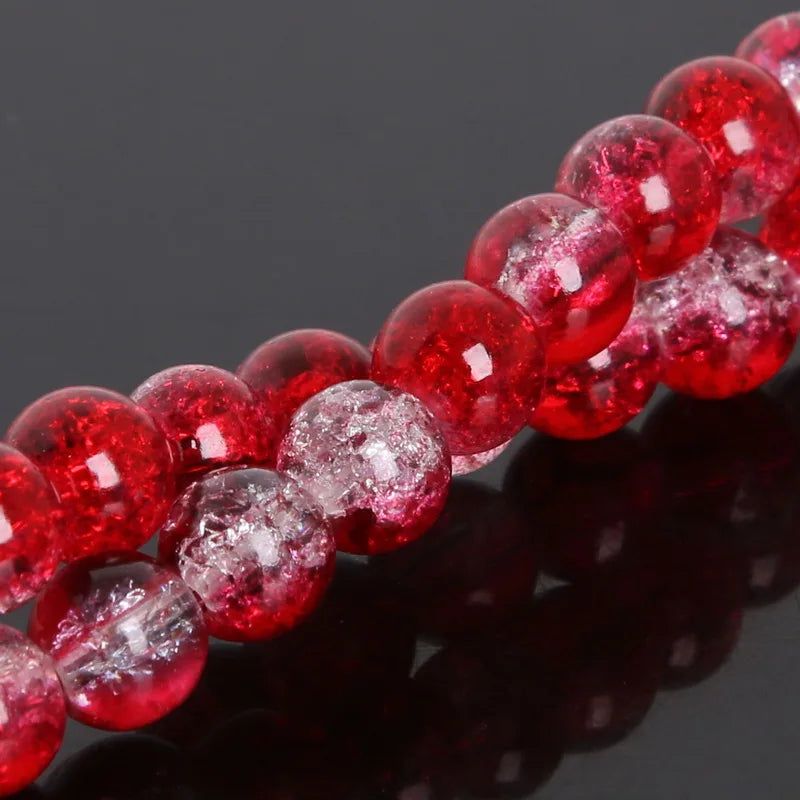 Crystal Glass Crackle Beads - 4/6/8/10mm Round Spacer Charm Beads for DIY Jewelry Making