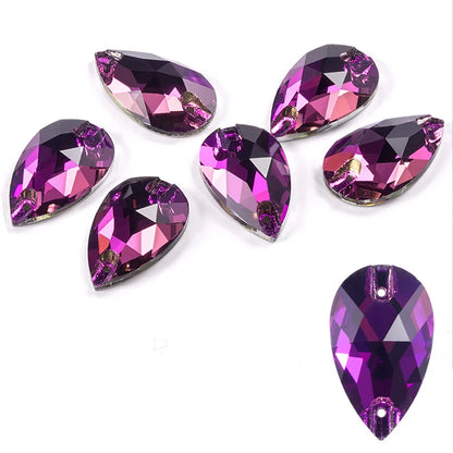 AAAAA Tear Drop Rhinestones — High-Quality Sew-On Stones for Dress, Bag, Garment & Shoe Decoration