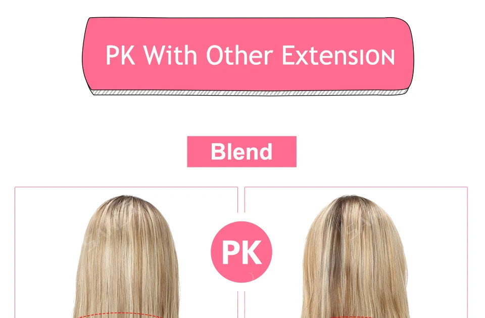 Synthetic U-Part Clip-in Hair Extensions – Long, Straight, Thick Blonde Hairpieces (16, 20, 24 Inch)