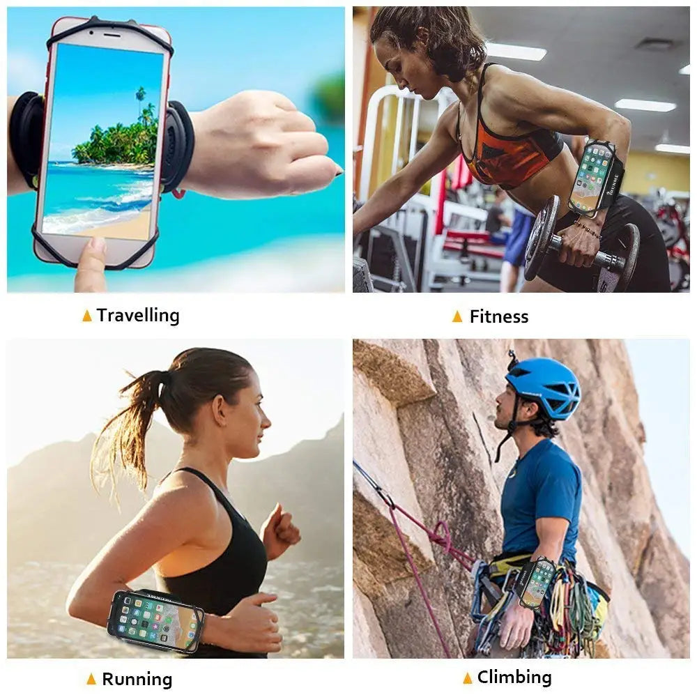 Universal Sports Armband: Wristband Phone Holder for iPhone Running (4"-6.5" Inch) - Compatible with Samsung, Xiaomi, OPPO - Ideal for Cycling, Gym, and Outdoor Activities