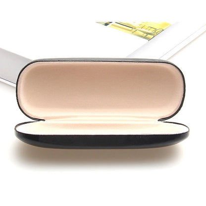 Hard Frame Leather Glasses Case - Waterproof Eyeglass Cover for Portable Reading Glasses, Solid Spectacle Box for Men