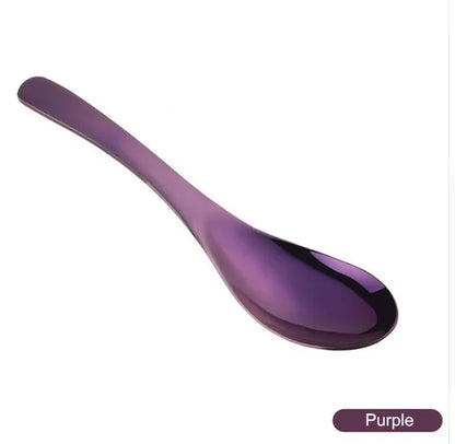 High-Quality 304 Stainless Steel Spoon Set – 3 Sizes, Gold Finish for Rice, Soup, Kids, Ice Cream & Dessert Kitchen Tableware