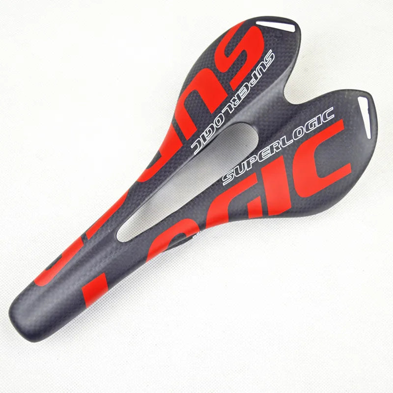 Superlogic 3K Full Carbon Fiber Bike Saddle - Lightweight Road & MTB Seat 275×143mm