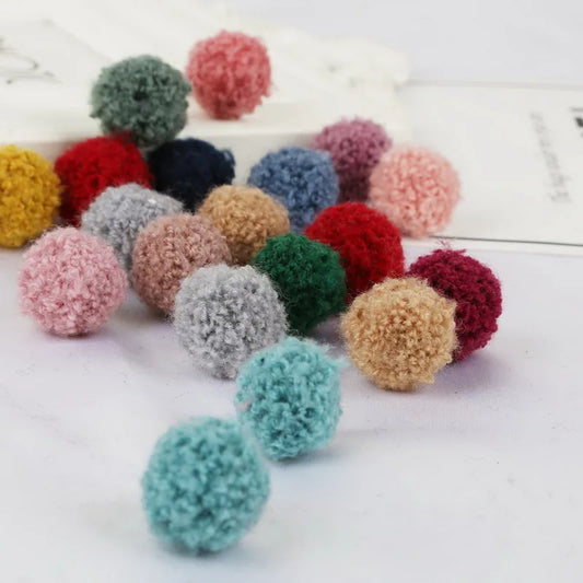 10Pcs Soft Pompom Balls 15/20mm - Fluffy Plush Craft Furballs for DIY Sewing, Home Decor & Christmas Tree Decoration