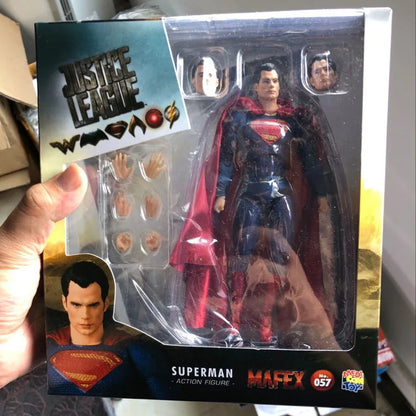 16cm DC Superman MAFEX 057 Action Figure — Justice League Collectible Model, BJD Toy Gift