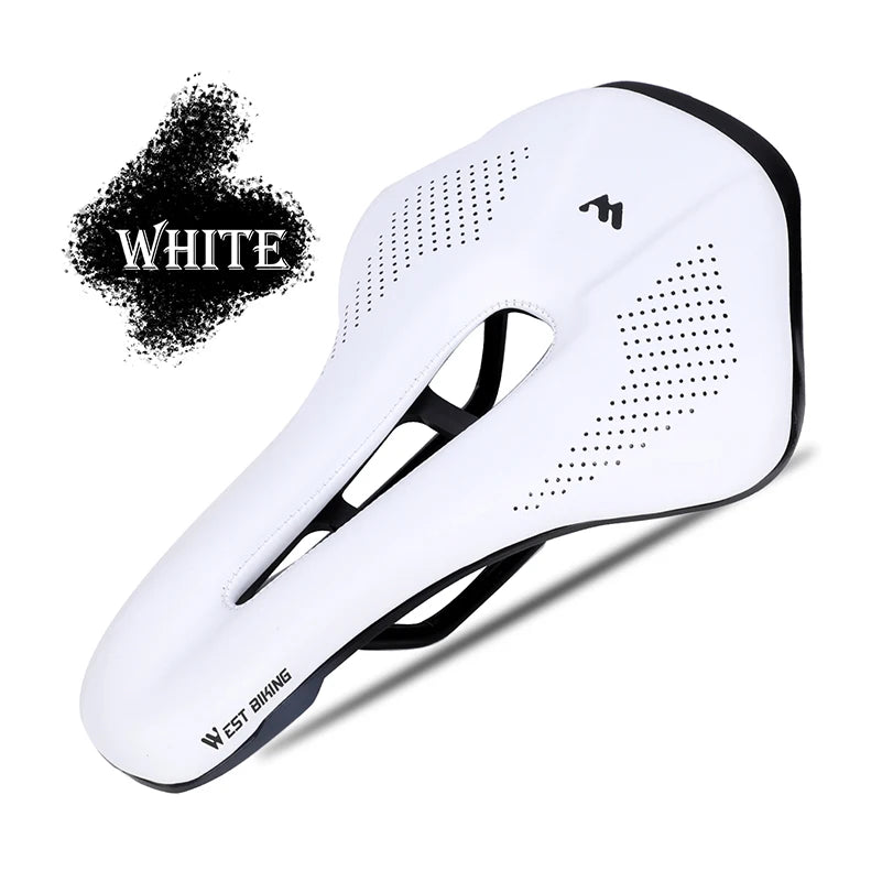 WEST BIKING Bicycle Saddle — Comfortable Hollow PU Leather Bike Seat | Wear-Resistant Road Cycling Cushion