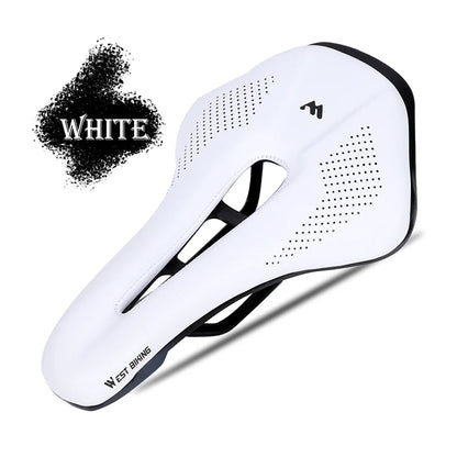WEST BIKING Bicycle Saddle — Comfortable Hollow PU Leather Bike Seat | Wear-Resistant Road Cycling Cushion