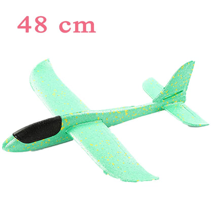 48cm EVA Foam Glider Aircraft Toy – Hand-Throw Flight Airplane DIY Model for Kids, Fun Outdoor Toy Gift
