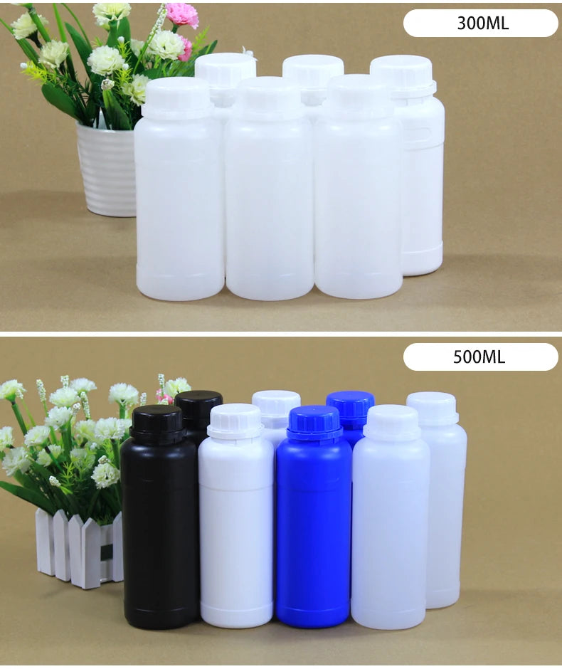 1000mL HDPE Refillable Plastic Bottle with Lid — Food Grade, Leakproof Container for Liquids, Agriculture & Pesticides, 1PCS