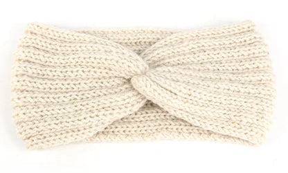 Women's Solid Color Knitted Headband – Elastic Twisted Turban Headwrap, Winter Hair Band for Girls, Fashion Hair Accessories