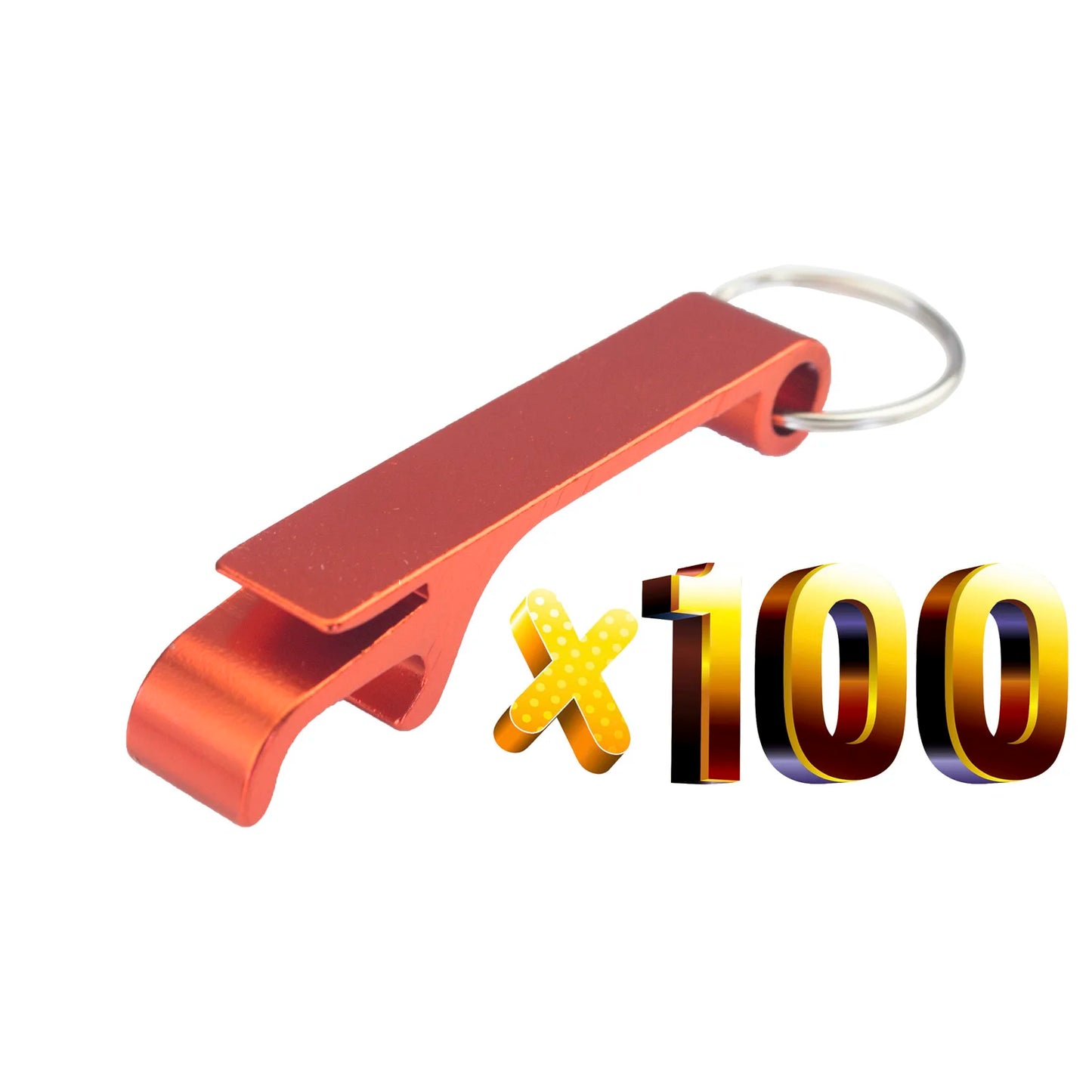 100pcs Custom Aluminum Can Opener Keychain — Portable Promotional Giveaway with Logo for Restaurants
