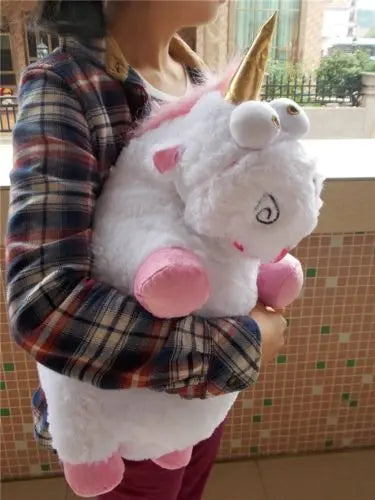 Despicable White Unicorn Plush Backpack - 50cm Kids School Bag & Soft Gift Toy