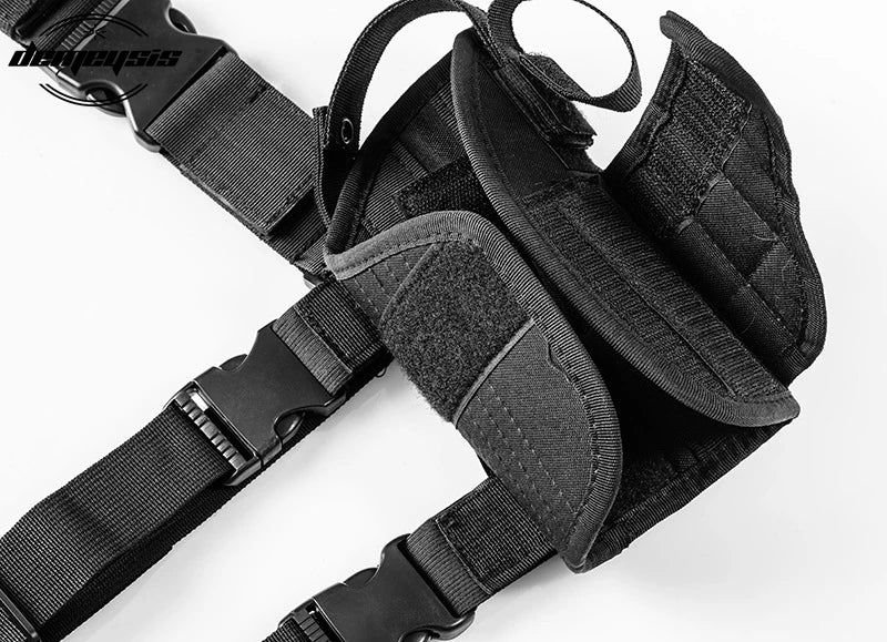 Universal Drop Leg Gun Holster - Right-Handed Tactical Thigh Pistol Bag & Pouch for All Handguns