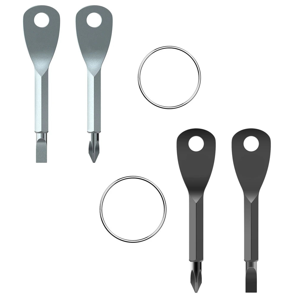 1 Set Stainless Steel Mini EDC Multifunction Screwdriver Key - Keychain Pocket Repair Tool with Slotted Screwdrivers