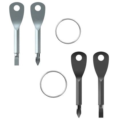 1 Set Stainless Steel Mini EDC Multifunction Screwdriver Key - Keychain Pocket Repair Tool with Slotted Screwdrivers
