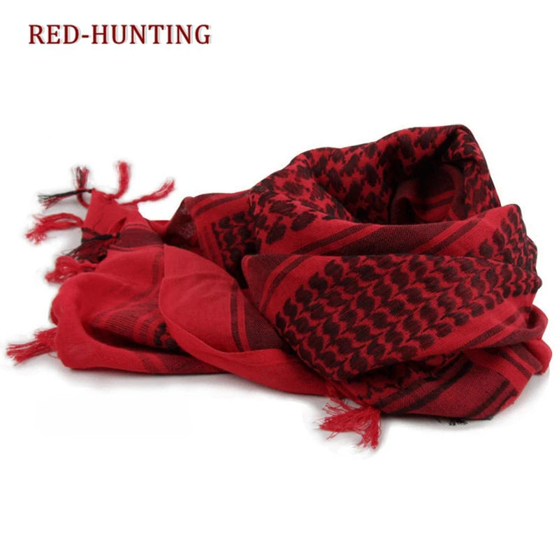 43x43 inches Tactical Hunting Scarf | Military Shemagh Desert Keffiyeh Head Wrap | Arab Neck Scarf with Tassel