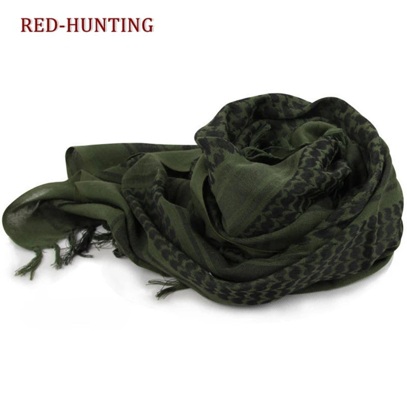 43x43 inches Tactical Hunting Scarf | Military Shemagh Desert Keffiyeh Head Wrap | Arab Neck Scarf with Tassel