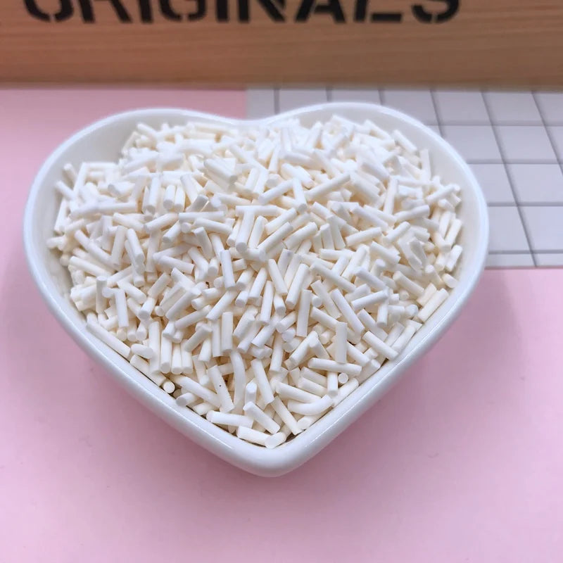 100g Colorful Long Clay Sprinkles – 5-6mm DIY Craft Decorations for Phone Deco & Creative Projects