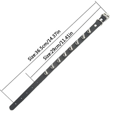Black Spike Choker Necklace – Rivet Studded Punk Rock Faux Leather Goth Collar for Women & Girls, Harajuku Costume Jewelry