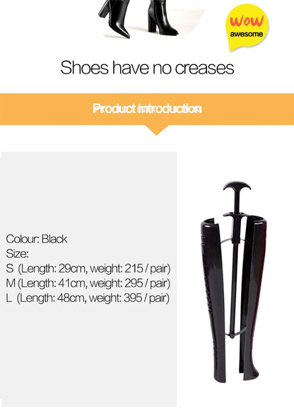 2 Pcs Black Boot Shapers | Practical Long Boot Supporters, Stretcher & Creative Home Storage Holder Hangers