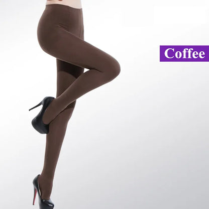 Women Black Opaque Tights - 120D Seamless Warm Nylon Footed Pantyhose Stockings For Winter And Autumn