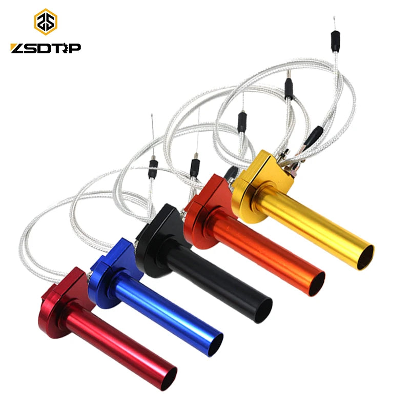 ZSDTRP 7/8" Aluminum Quick Action Throttle Grip Set – Twist Gas Throttle with Cable for 50cc, 110cc, 125cc Dirt & Pit Bikes