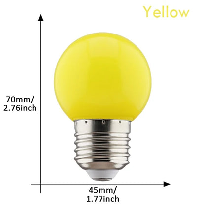 G45 E27 LED Light Bulbs 2-Pack - Colorful 220V Lamps for Christmas, Weddings & Indoor Party Lighting