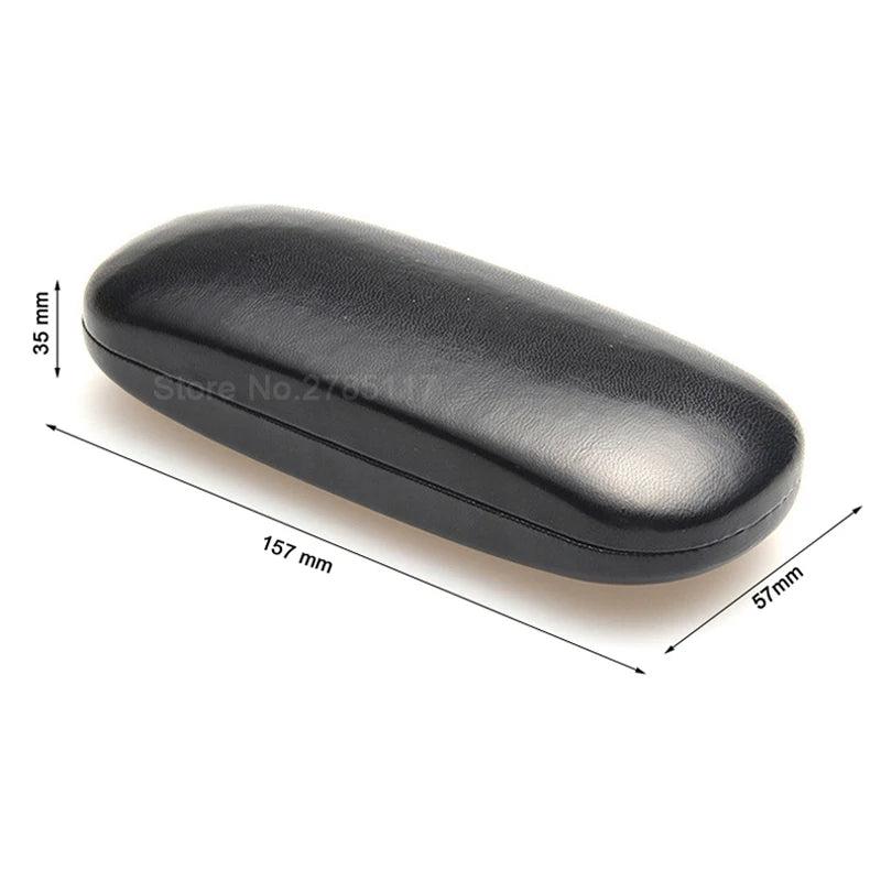 Hard Frame Leather Glasses Case - Waterproof Eyeglass Cover for Portable Reading Glasses, Solid Spectacle Box for Men