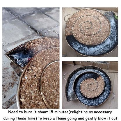 Cold Smoke Generator for Charcoal Barbecue - 7.87/13.38 Inch Round Meshes - Apple Wood Chips Smoker BBQ Grill Accessories for Salmon