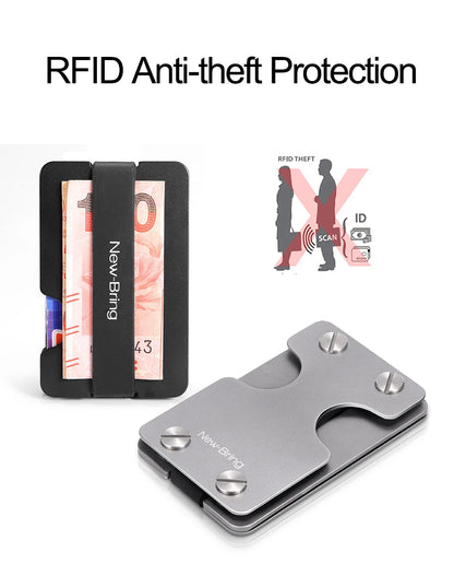 NewBring Multi-Functional Metal Money Clip – Men's Credit Card Wallet & Key Holder