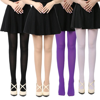 Women Black Opaque Tights - 120D Seamless Warm Nylon Footed Pantyhose Stockings For Winter And Autumn