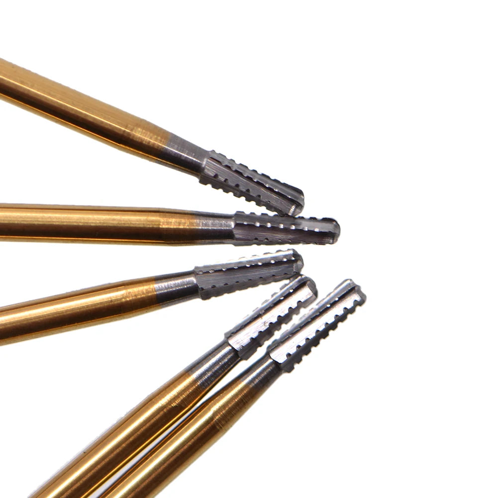 10pcs Dental Broken Crown Needles - Endodontic Silver & Gold Plated Handle, 1957# & 1958# for Crown Repair