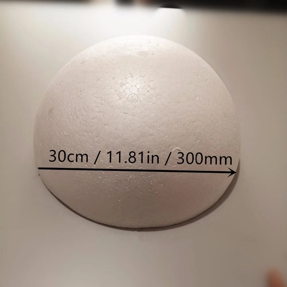 Half Round Styrofoam Foam Balls for DIY Crafts – Solid Polystyrene, 4–30cm for Christmas & Kids Projects