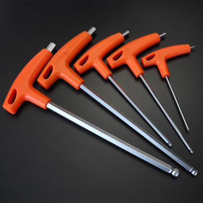 Hex Key Allen Wrench Adapter Set - Chrome Vanadium Steel Ball And Flat Head Hand Tool