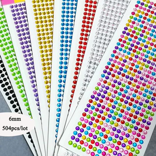 Self Adhesive Rhinestone Stickers - 504/900PCS Acrylic Gems for DIY Crafts & Scrapbooking