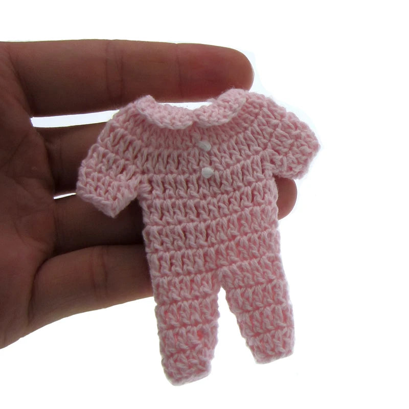 12-Piece Handmade Mini Crochet Baby Clothes – 7.6cm Favors & Decorations for Baby Shower, Baptism, Craft Party