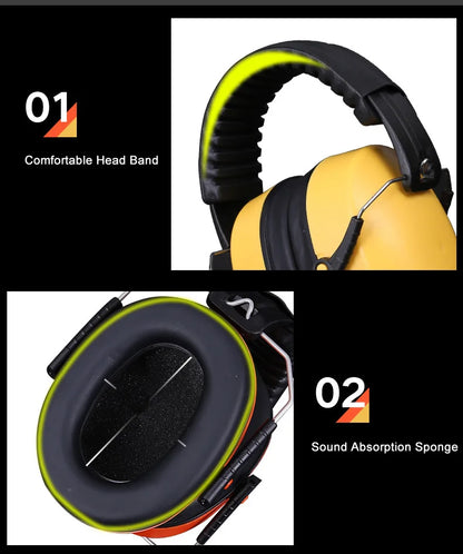 Work Safety Earmuffs – Anti-Noise Portable Ear Protectors for Work, Study, Sleeping, Woodwork & Shooting