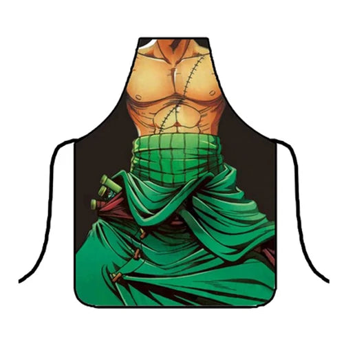 Funny Cartoon Kitchen Apron - Luffy Cooking, Baking & Dinner Party Apron for Adults